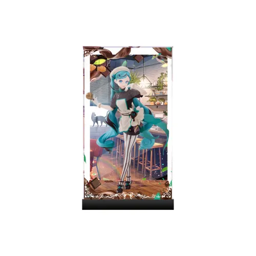 AOWOBOX Compatibility With Sega Hatsune Miku Black Chocolate Pastry Chef Figurine Display Case Model Accessories