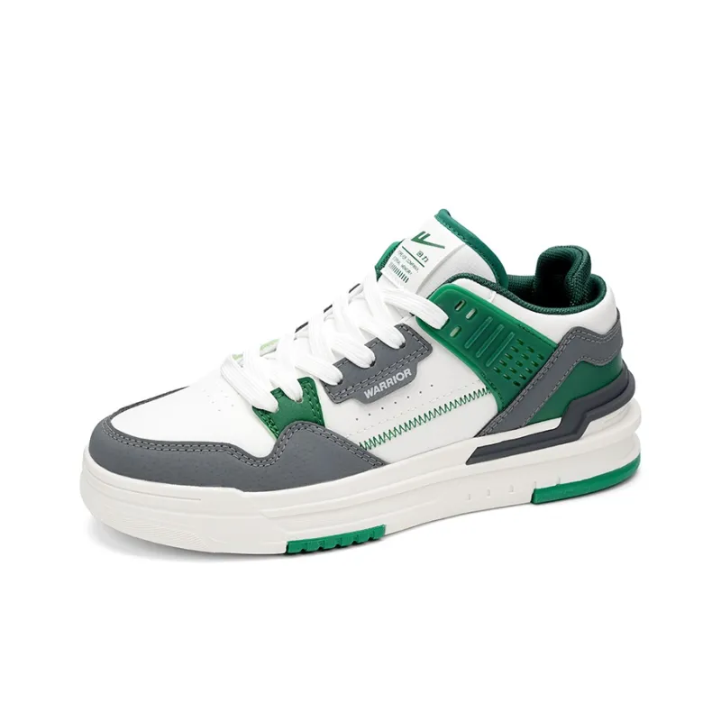 Warrior Heaven's Power, Advanced Puffy Shoes Low Top Skateboard Shoes Men's Gray Green-2