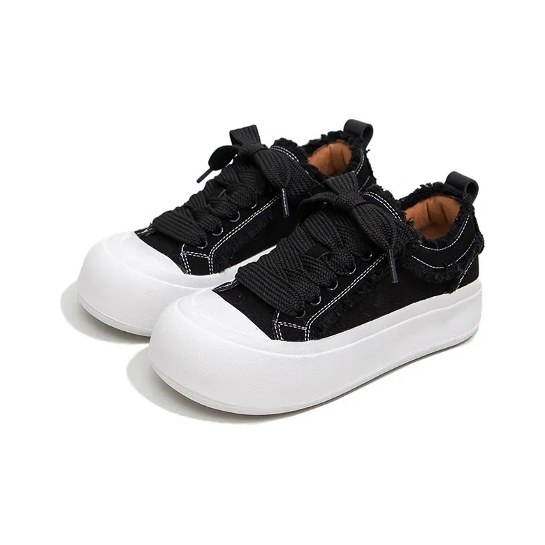 Feiyue Low Top Canvas Shoes Women's Black-4