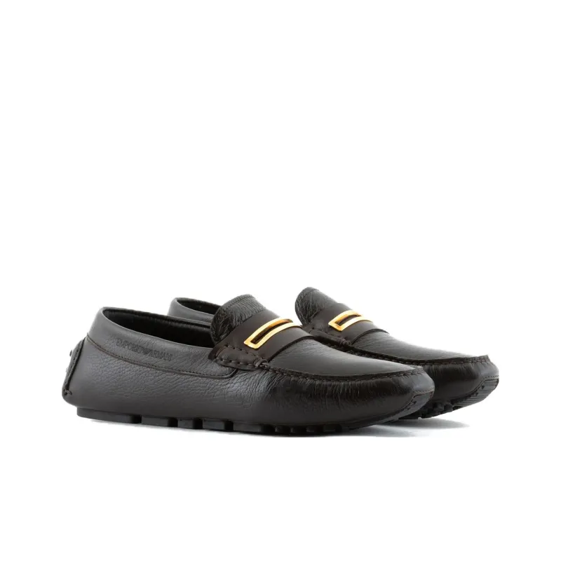 EMPORIO ARMANI Beanie Shoes Men's Brown-2