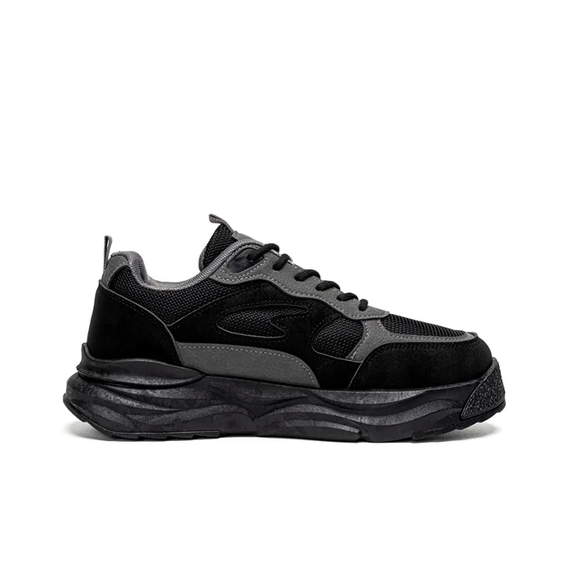 Warrior Low Top Chunky Sneakers Men's Black Gray-1