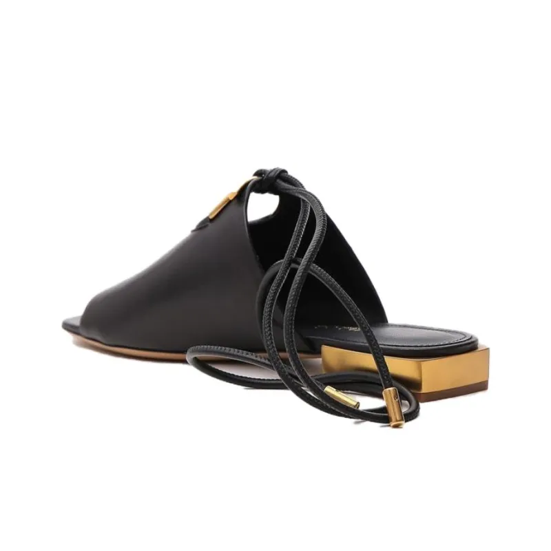 FERRAGAMO Rubber Sole Slide Slippers Women's Black-3