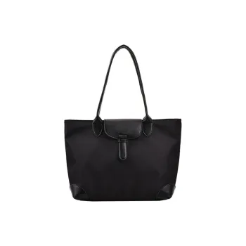 NOMK PU Tote Bag Shopping Bag Shoulder Bag Small Square Bag Handbag Large Size Women's Coffee/Black