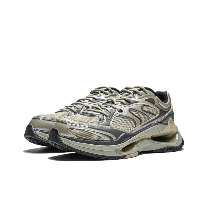 LiNing Beyond Infinity Anti Slip Wear Resistant Low Top Casual Shoes Men's Rock Gray-2
