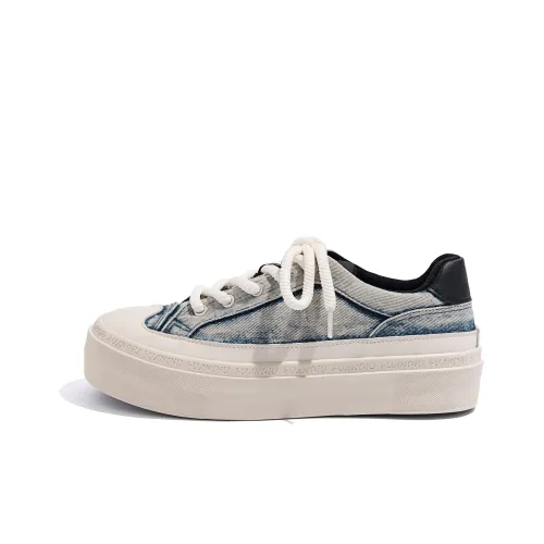 HUANQIU Canvas Shoes Men Low-Top Blue