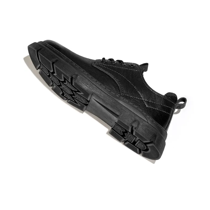 LEAVELAND Work Boots Men Low Top Black/Brown-4