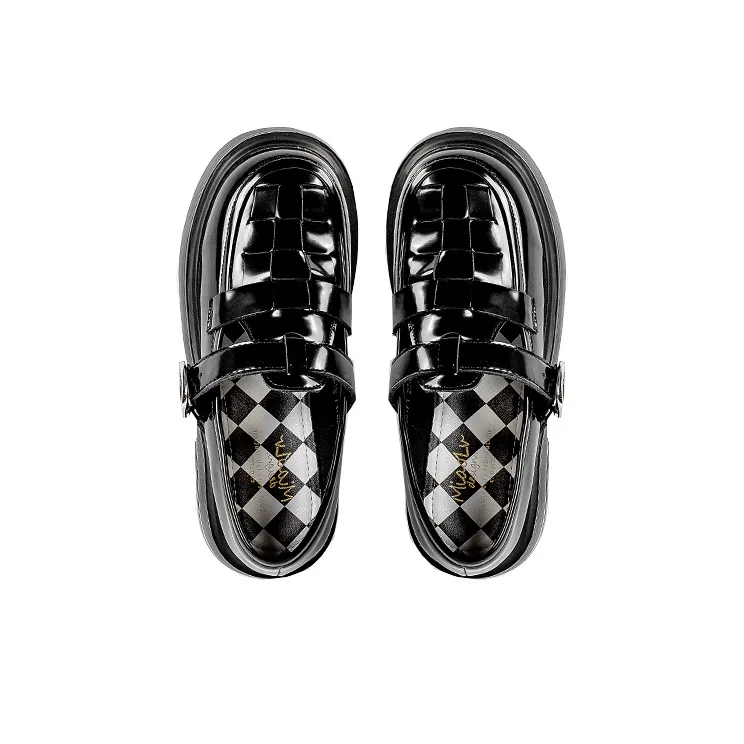 Wonderful Couple Loafers 5cm Women's Black-2