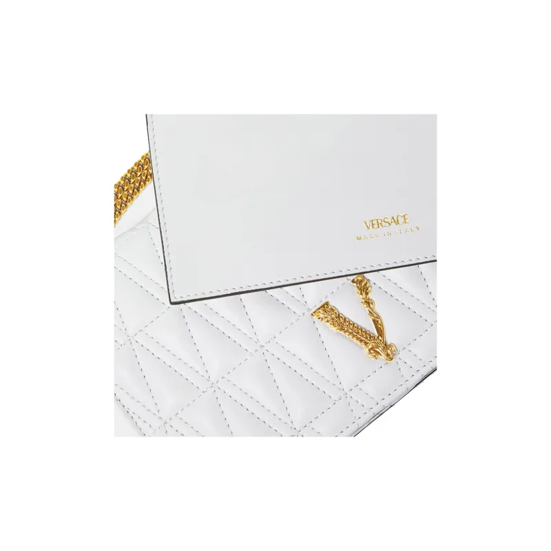 VERSACE Virtus Sheepskin One Shoulder Crossbody Clutches Regular Women's White-3