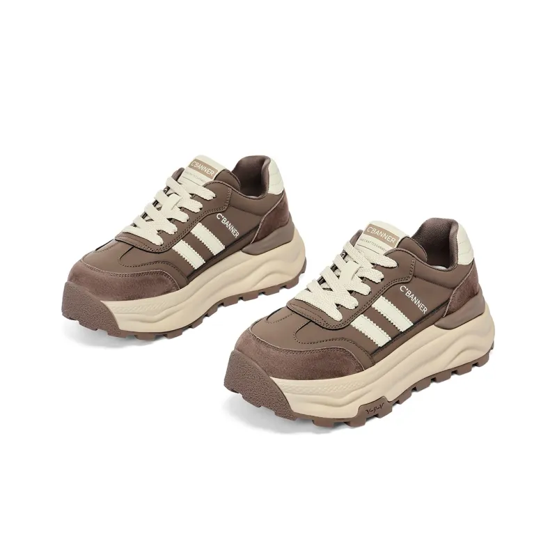 C°BANNER Low-Top Chunky Sneakers Women's Red Brown-8