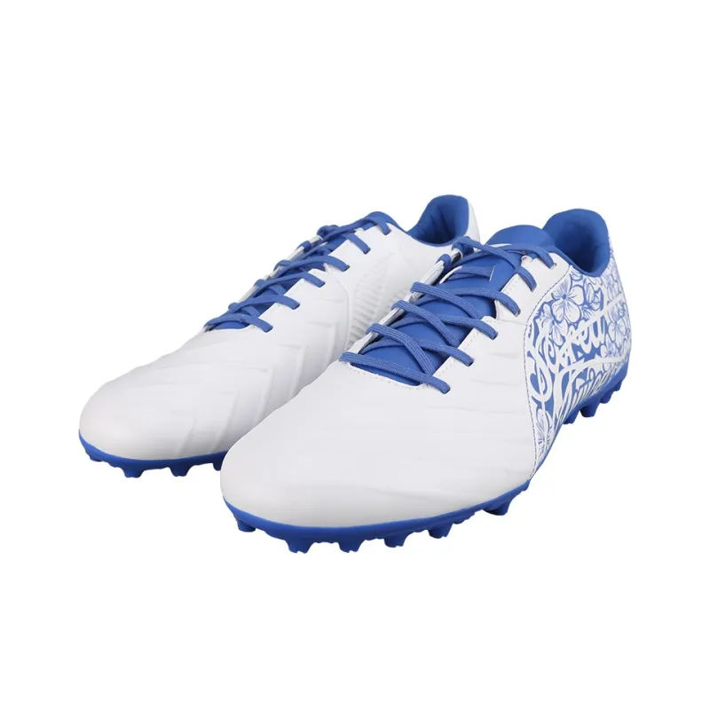 LiNing MG Rubber Short Studs Artificial Ground Cushioning Soccer Shoes Men's White Blue-2