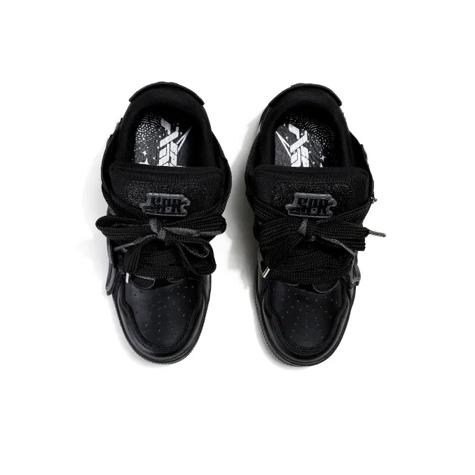 ADCDAVINCI ADCDAVINCI Baby's Breath Low Top Skateboard Shoes Unisex Black-3