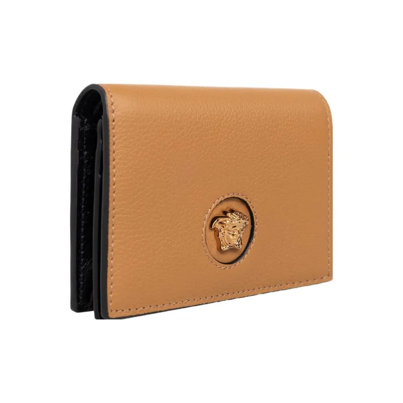 VERSACE La Medusa Leather Wallet Women's Brown-1