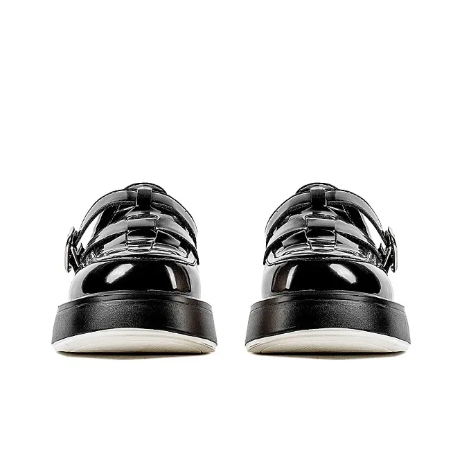 Wonderful Couple Loafers 5cm Women's Black-3