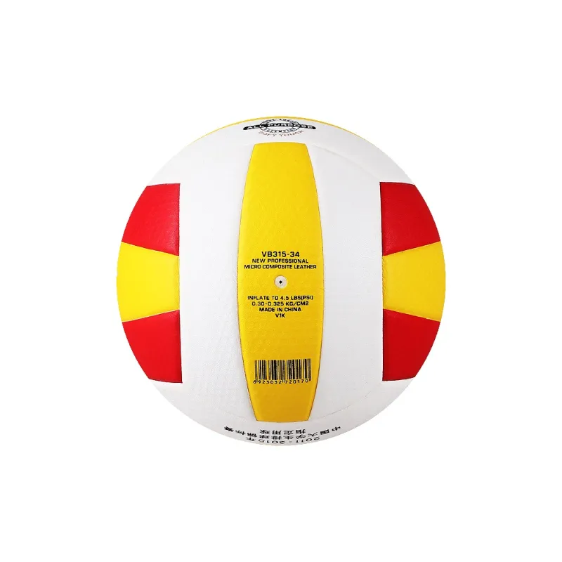 Star Microfiber Leather Size 5 Volleyball Unisex White Yellow Red-3