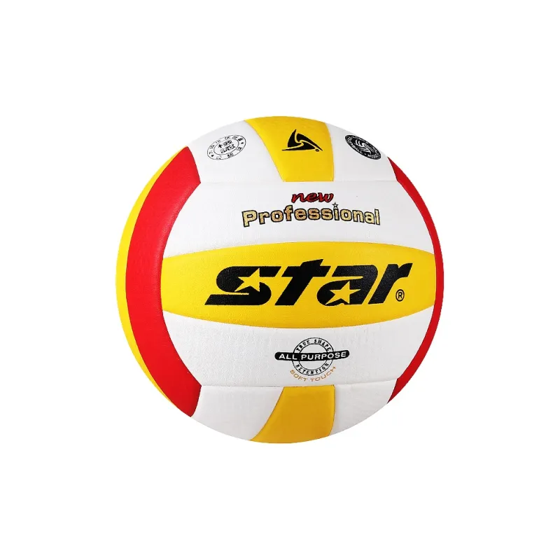 Star Microfiber Leather Size 5 Volleyball Unisex White Yellow Red-4