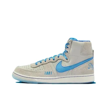 Nike Terminator Cushioned Slip Resistant High Top Basketball Shoes Men's Gray Blue
