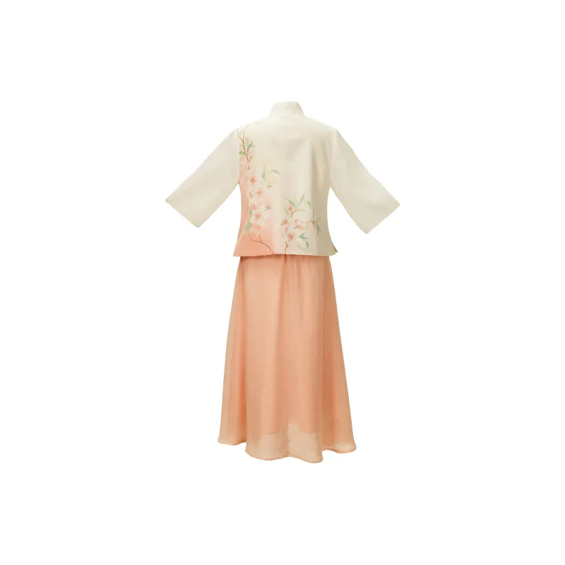 Clothes cut by time Cheongsams Women's Peach Pink-1