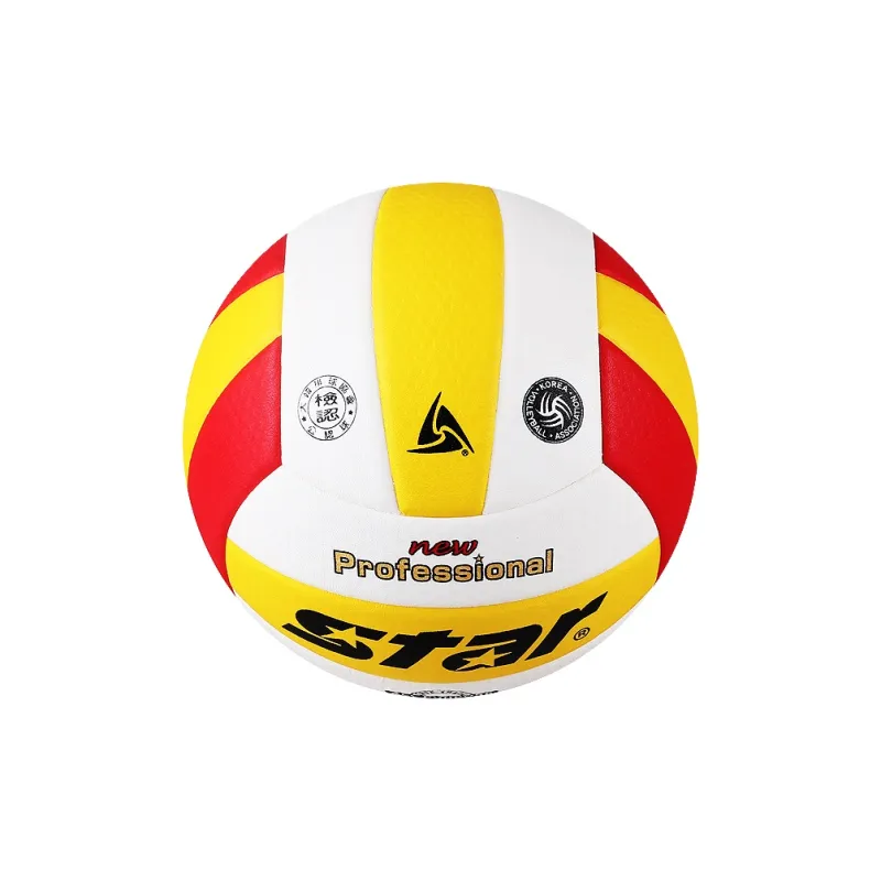 Star Microfiber Leather Size 5 Volleyball Unisex White Yellow Red-1