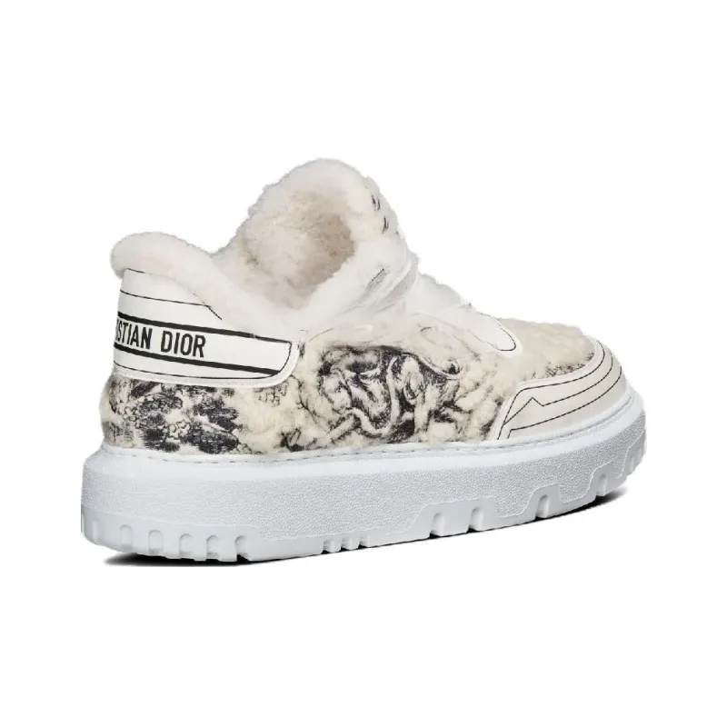 DIOR Addict Stylish Skateboarding Shoes Women's White Coffee Color-3