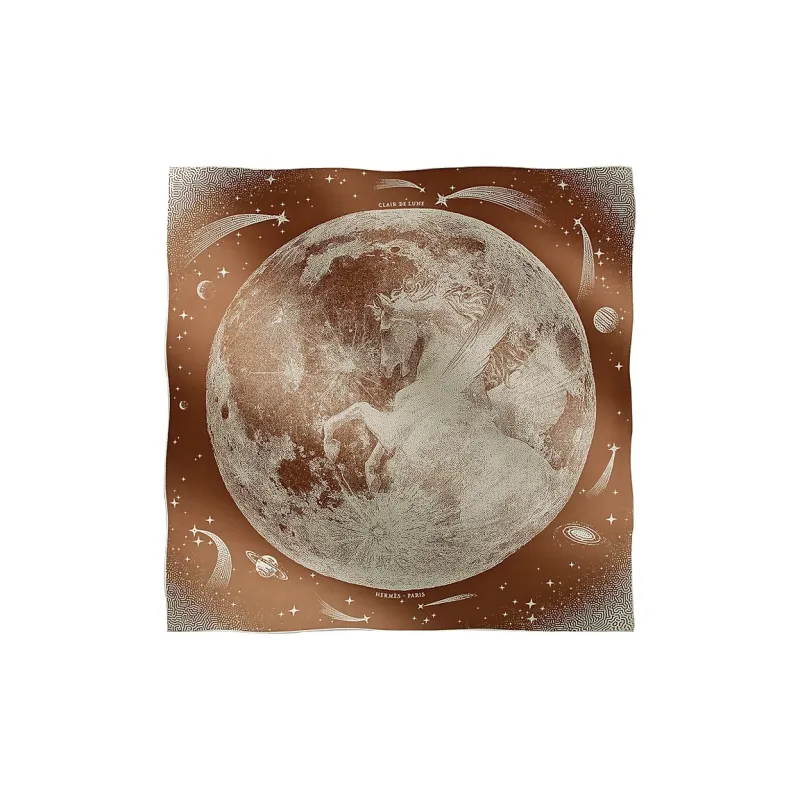 HERMES Clair De Lune Shawls Unisex-0