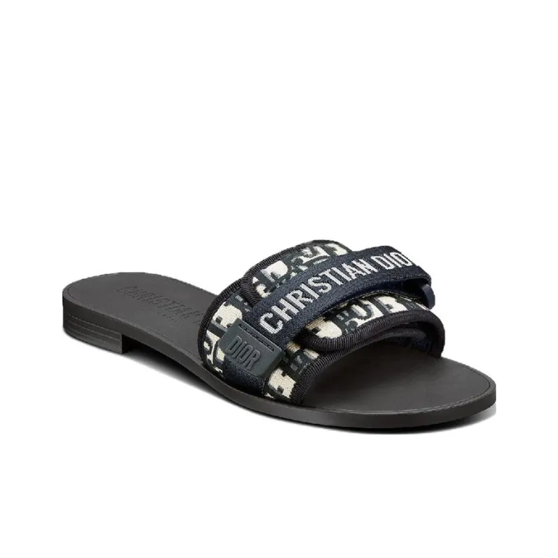 DIOR Diorevolution Odor Resistant Slide Slippers Women's Dark Blue-2