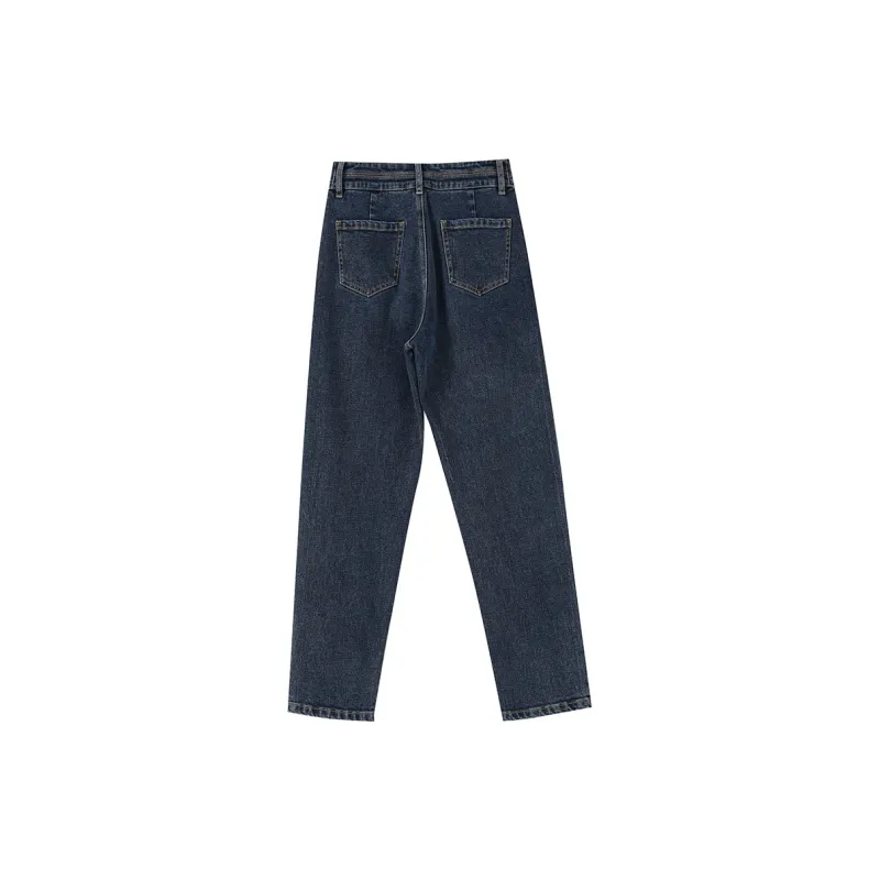 OUNIXUE Jeans Women's Dark Blue-1