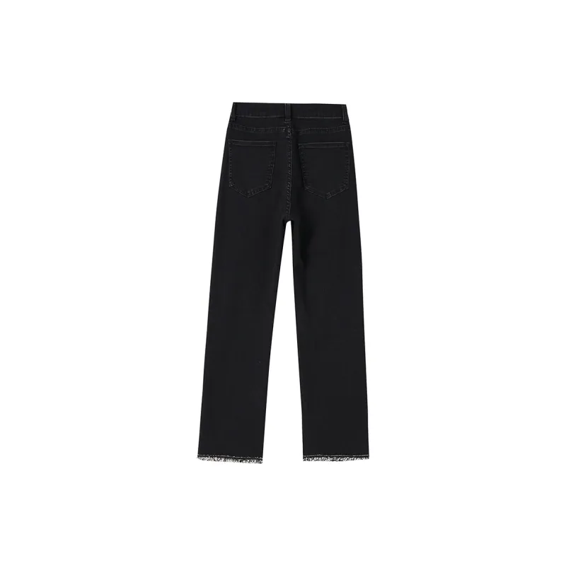 OUNIXUE Jeans Women's Black-1
