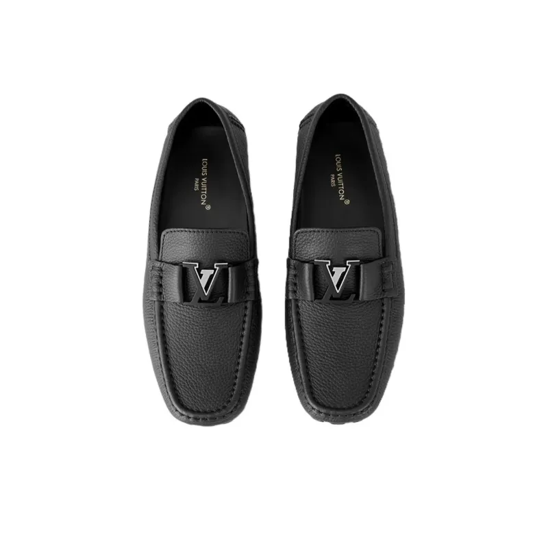 LOUIS VUITTON Monte Carlo Moccasin Shoes 'Black Plain'-3