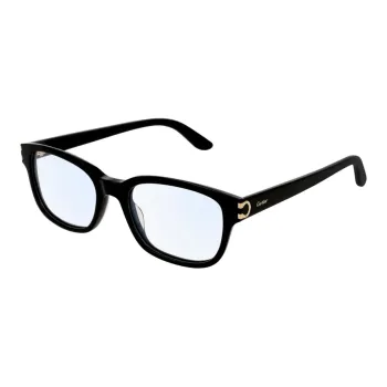 CARTIER Plastic Irregular Shape Eyeglass Frames Men's Black