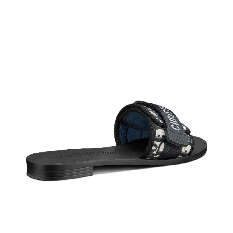 DIOR Diorevolution Odor Resistant Slide Slippers Women's Dark Blue-3