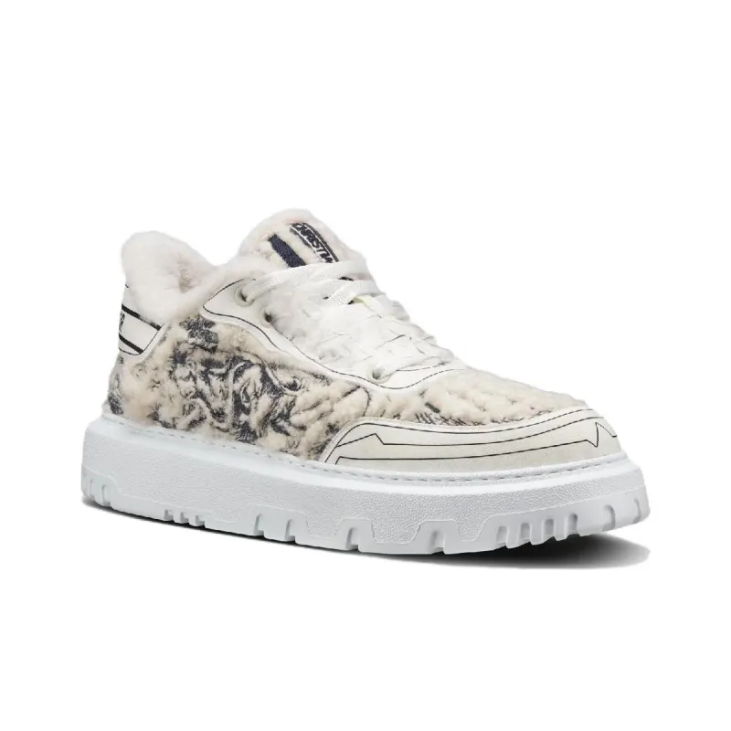 DIOR Addict Stylish Skateboarding Shoes Women's White Coffee Color-2