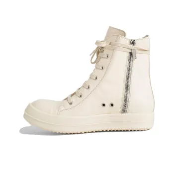 RICK OWENS/RO Anti Slip Wear Resistant High Top Skateboard Shoes Women's Beige