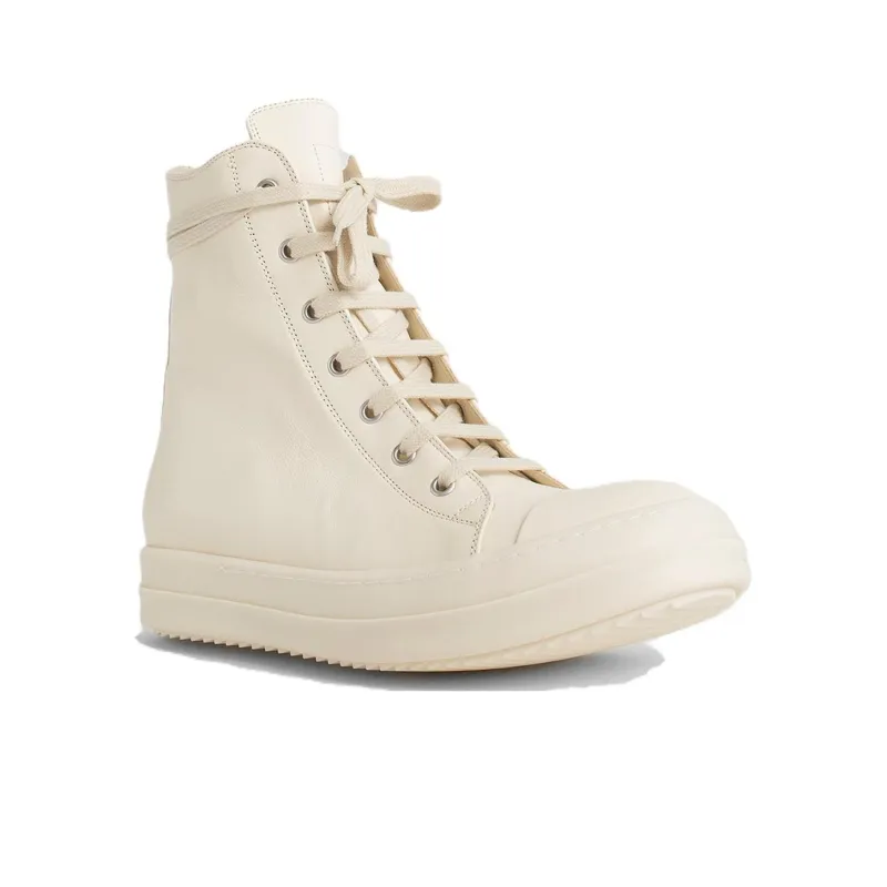 RICK OWENS/RO Anti Slip Wear Resistant High Top Skateboard Shoes Women's Beige-2