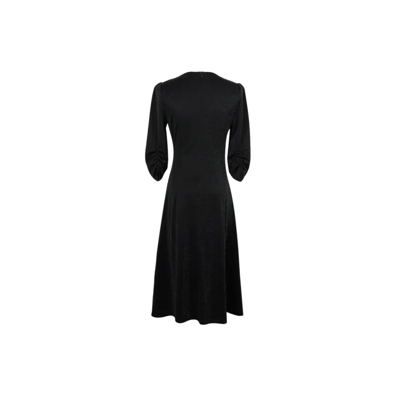 MISSSHINE Long Sleeved Dresses Women's Black-1