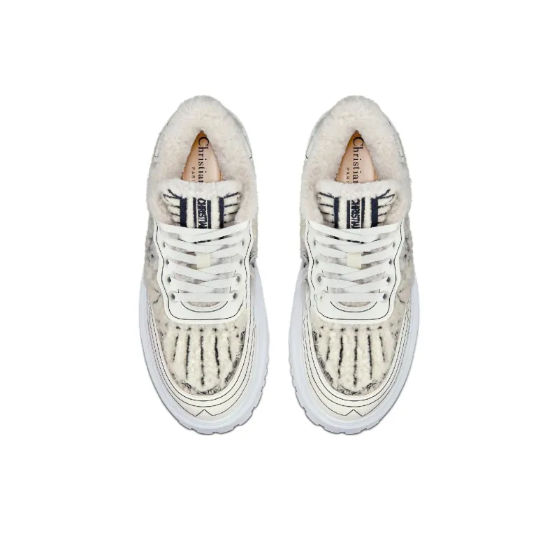 DIOR Addict Stylish Skateboarding Shoes Women's White Coffee Color-4