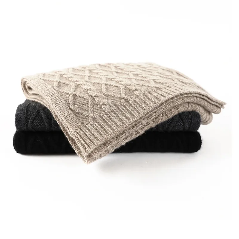 Jiu Ji Cashmere Knit Scarves Men's-1