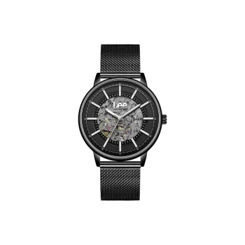 Lee ENERGY Series Wrist Watch Automatic Mechanical Movement Metal Strap Cut Out Dial Unisex