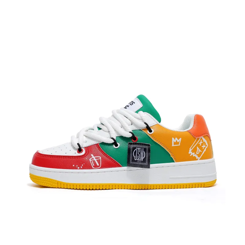 JEANSWEST Anti Slip And Wear Resistant Height Increasing Low Top Skateboard Shoes Unisex-1