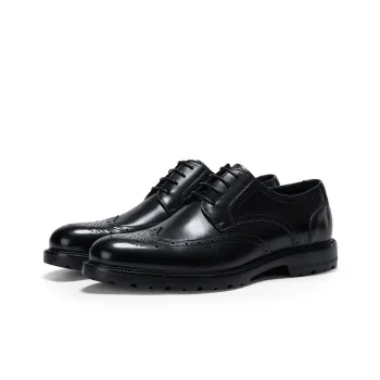 HALEBOSS Dress Shoes Men Low Top Black/Brown