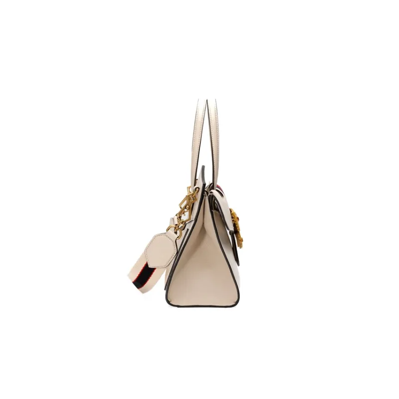 GUCCI Webbing Leather Shoulder Bag Crossbody Bag Handbag Medium Size Women's White-2
