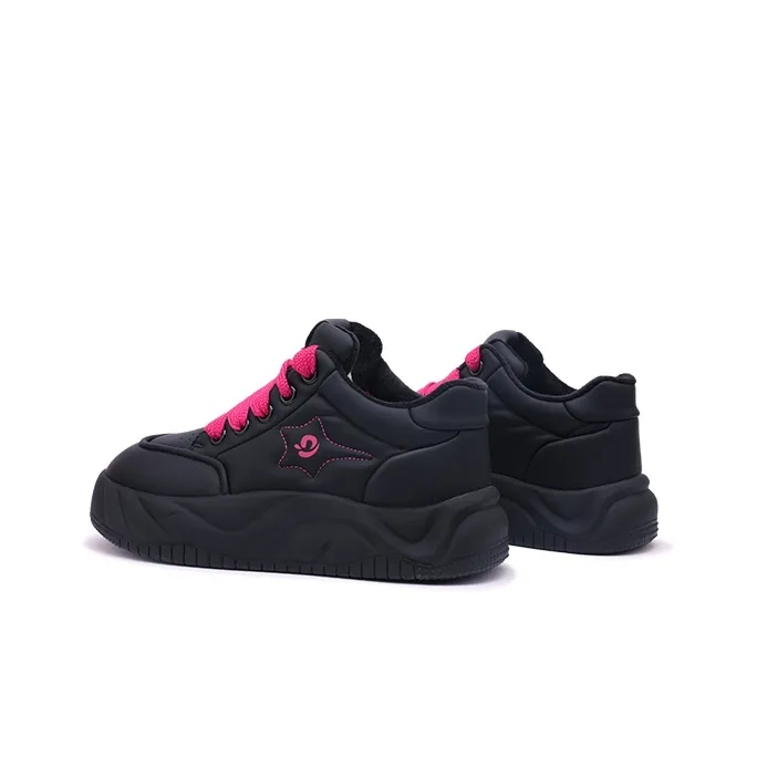 Mr.shang Warm High Top Skateboard Shoes Women's Black Red-3