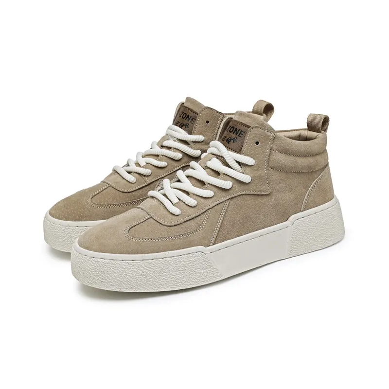 X ZONE Slip Resistant, Abrasion Resistant, Breathable Mid Top Skateboard Shoes Men's Sand-4