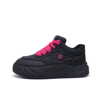 Mr.shang Warm High Top Skateboard Shoes Women's Black Red