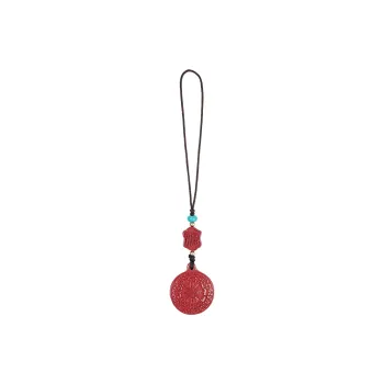 Two Nine Long Time Reconstructed Cinnabar Jade Pendants Unisex Reconstructed Cinnabar