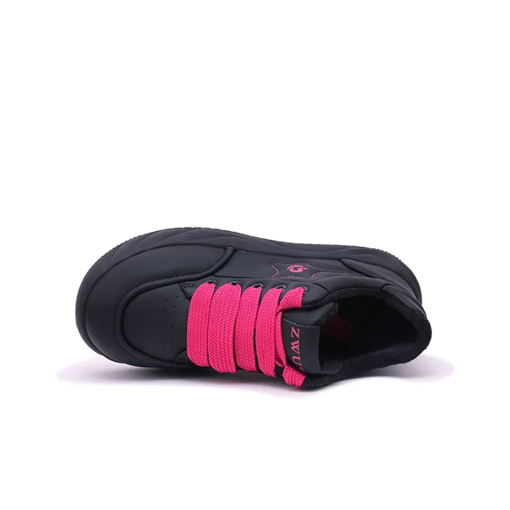 Mr.shang Warm High Top Skateboard Shoes Women's Black Red-4