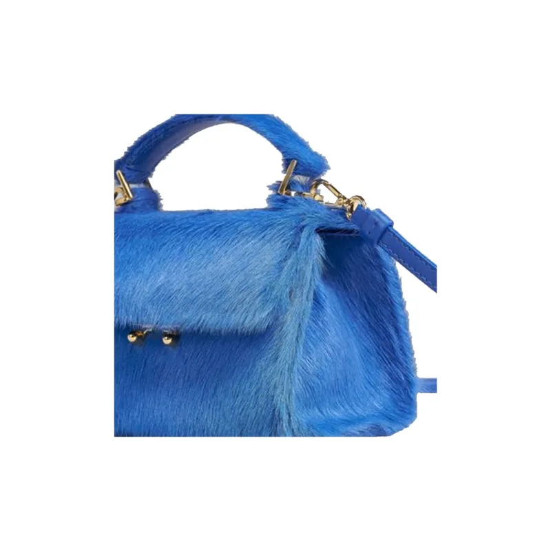 MARNI Calfskin Shoulder Bag Crossbody Bag Handbag Mini Women's Blue-4