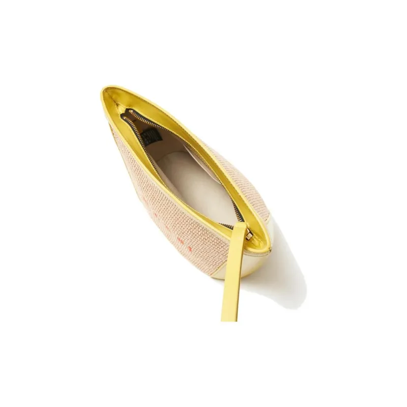 MARNI Raffia Clutch Handbag Women's Yellow-3