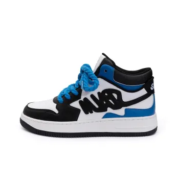 Seattle Palm High Top Skateboard Shoes Unisex White Black Blue