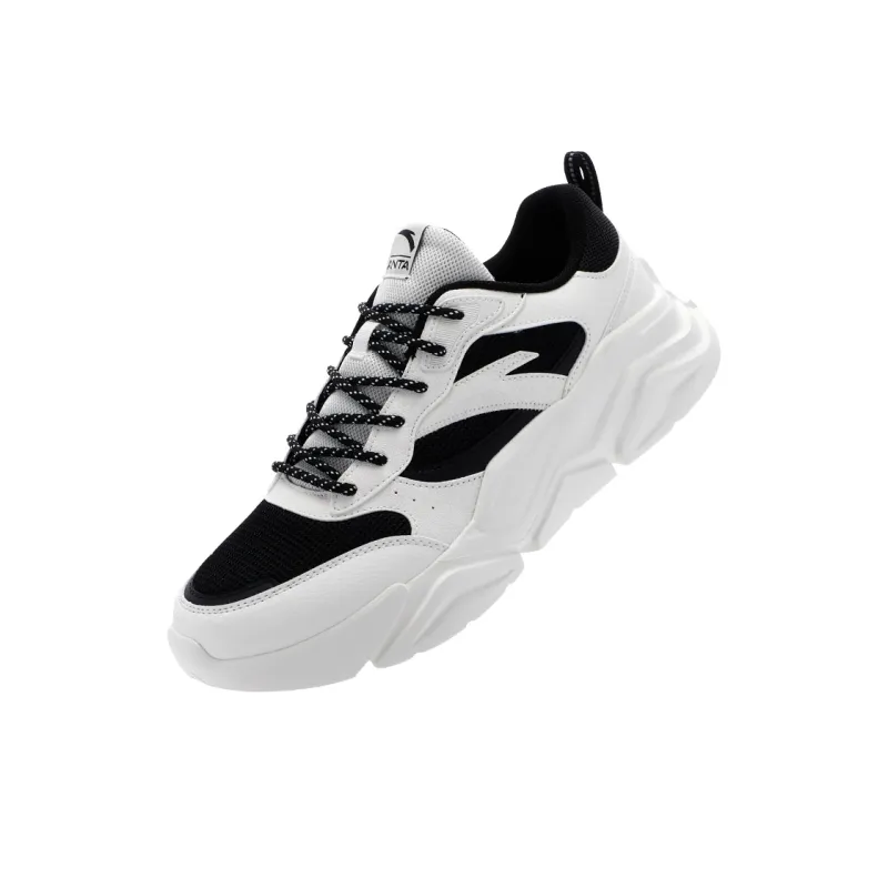 Anta Life Collection Anti-Slip And Wear-Resistant Breathable Low-Top Running Shoes Men's White Black-1