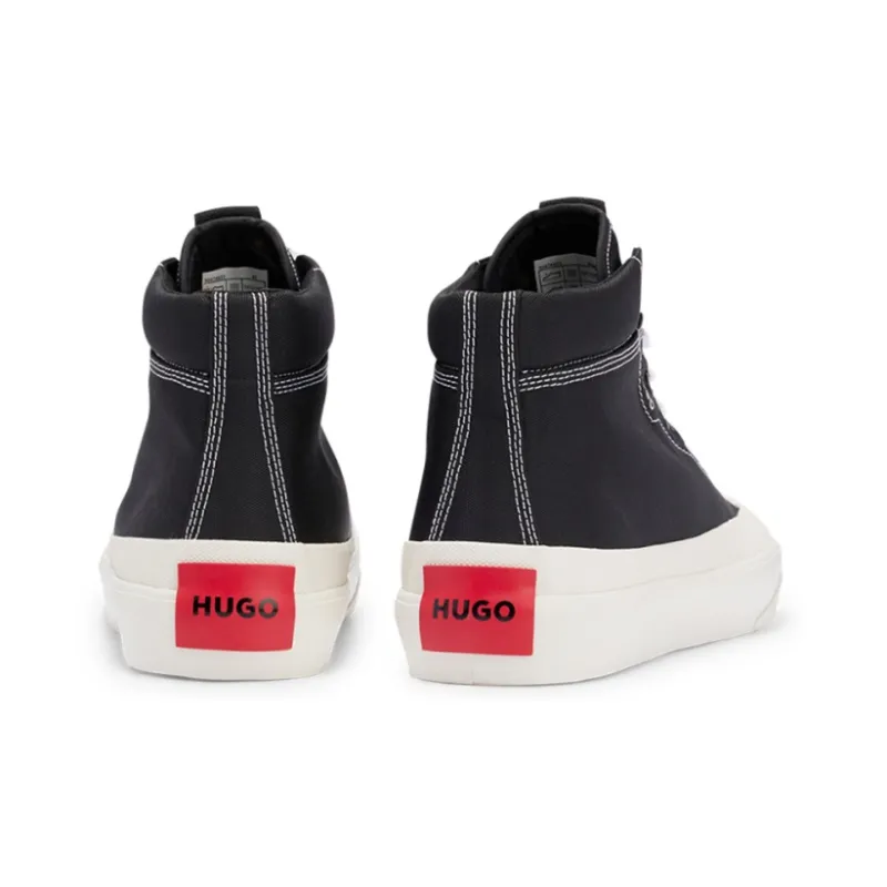 HUGO BOSS Abrasion Resistant High Top Skateboard Shoes Men's Black-5